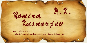 Momira Kušnorjev vizit kartica